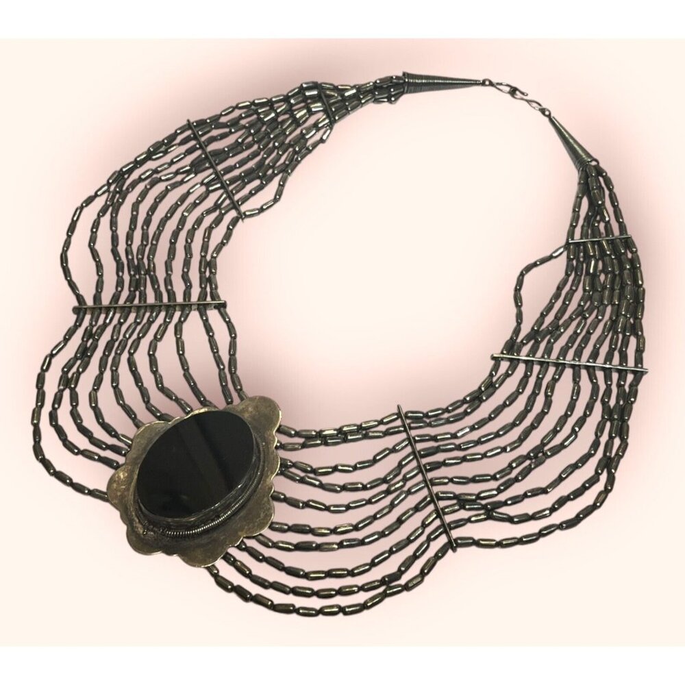 Vintage Massive Multi Stranded Silver Plated Stat… - image 3